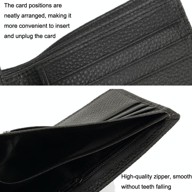 Men Leather Coin Wallet with Rfid Protection