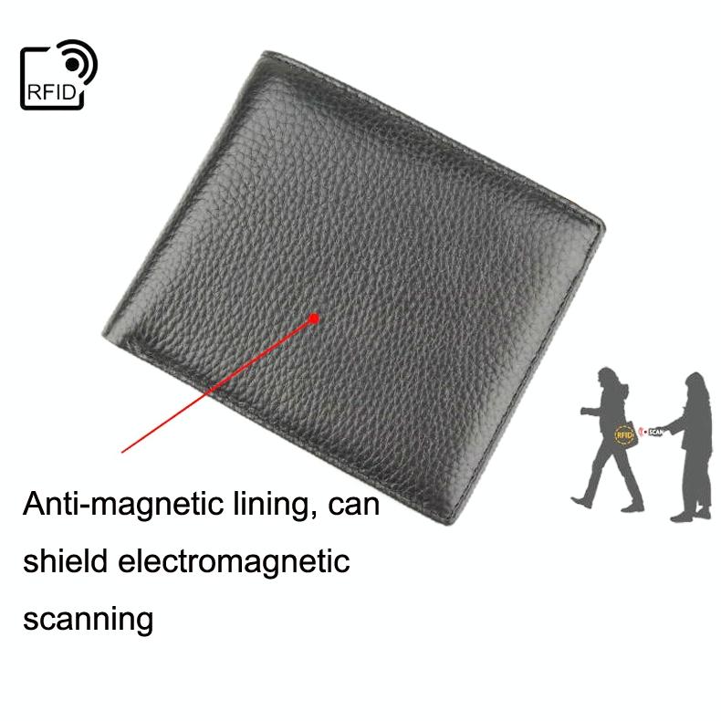 Men Leather Coin Wallet with Rfid Protection