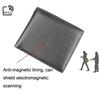 Men Leather Coin Wallet with Rfid Protection