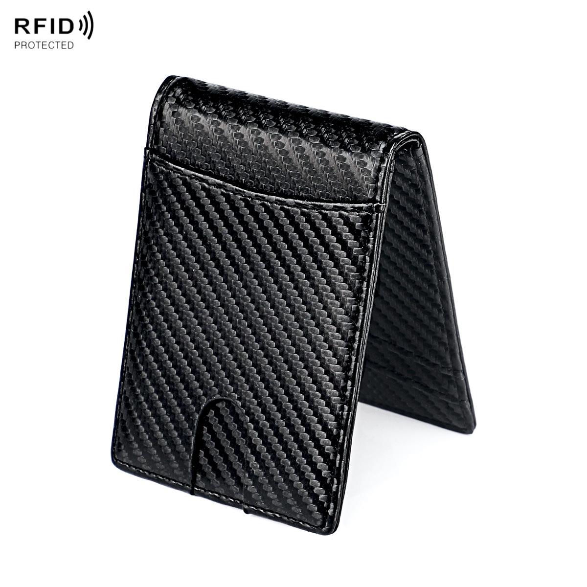 Rfid-blocking Carbon Fiber Men Wallet - Sleek & Secure