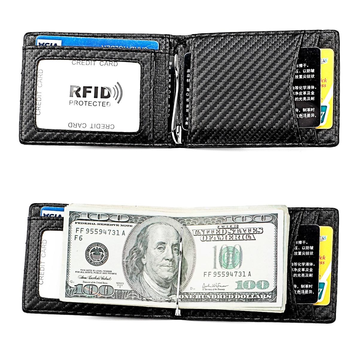 Rfid-blocking Carbon Fiber Men Wallet - Sleek & Secure