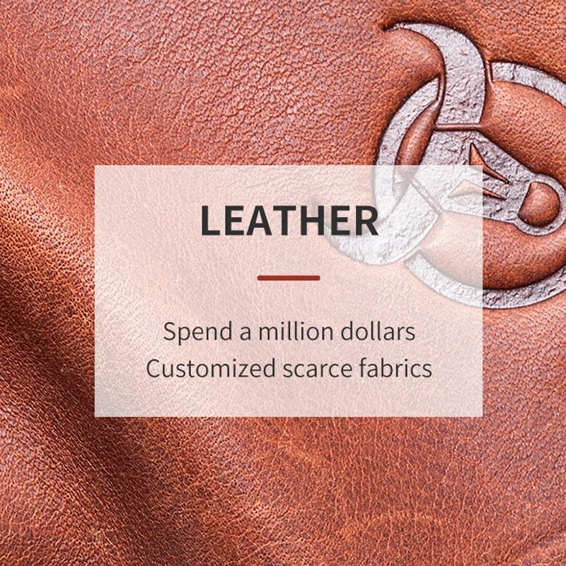 Men Rfid Leather Wallet with Coin Clip - Coffee