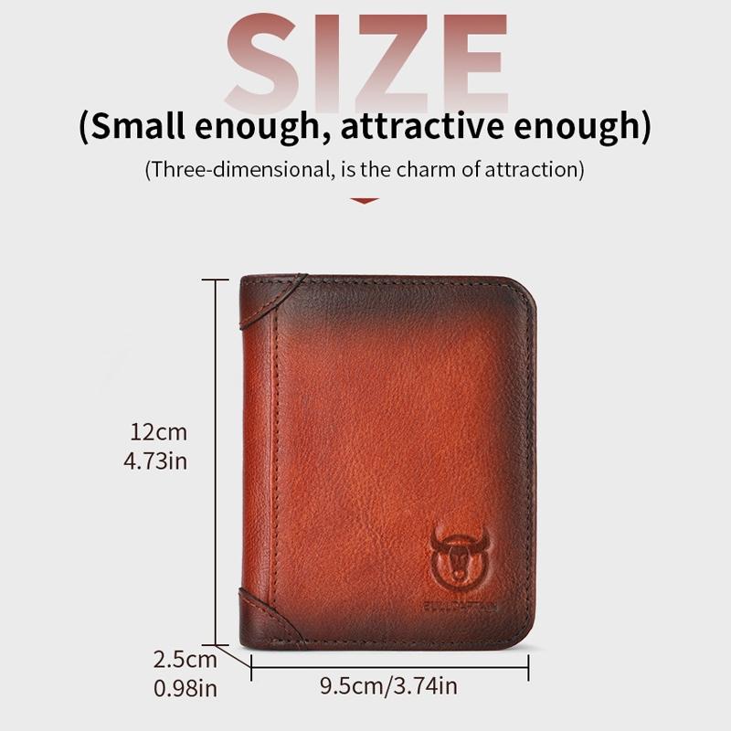 Men Rfid Leather Wallet with Coin Clip - Brown