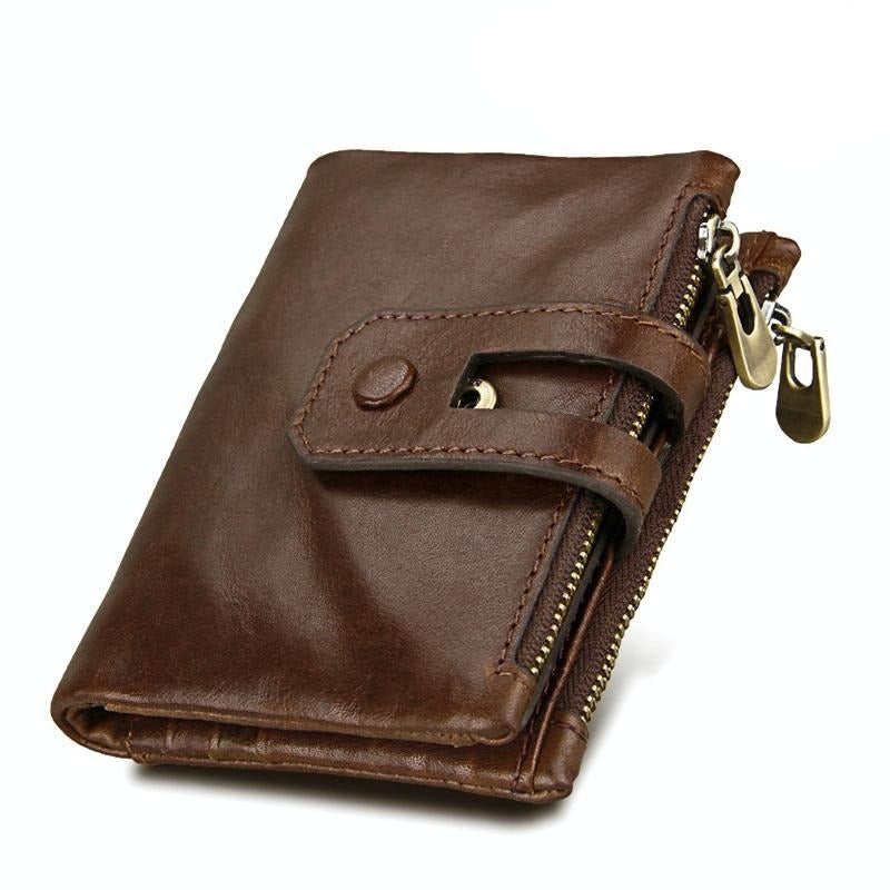 Men Rfid Blocking Cowhide Leather Wallet - Crazy Horse Texture - Ccb1083C