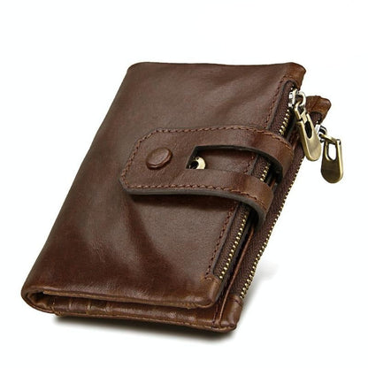 Men Rfid Blocking Cowhide Leather Wallet - Crazy Horse Texture - Ccb1083C