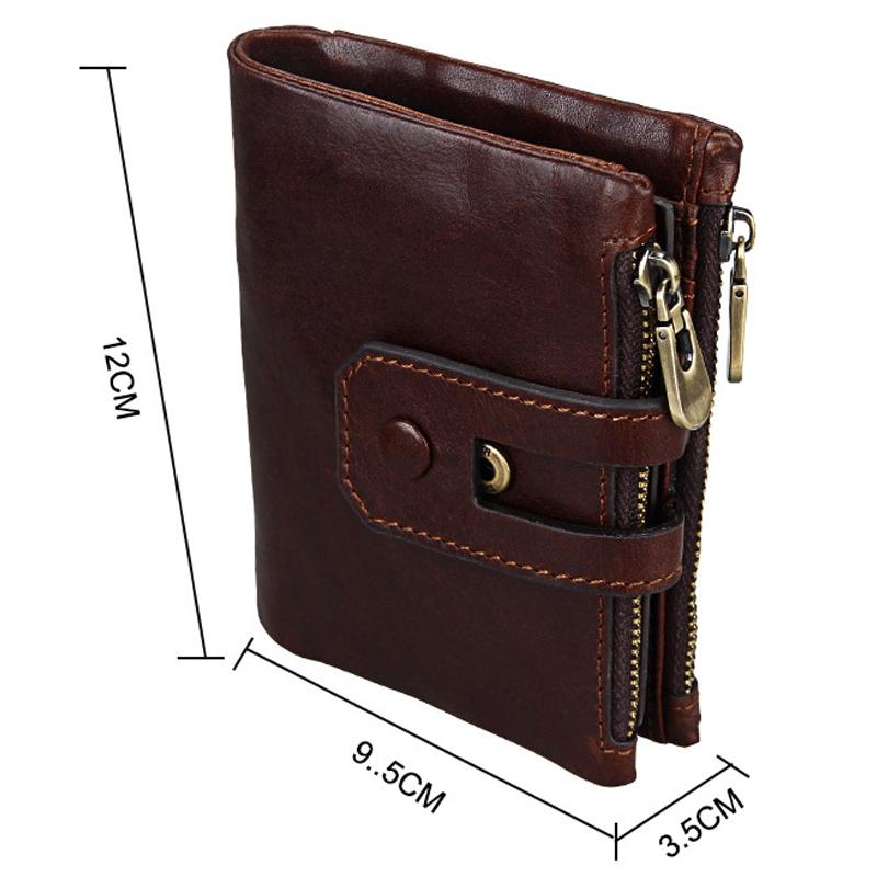 Men Rfid Blocking Cowhide Leather Wallet - Crazy Horse Texture - Ccb1083C