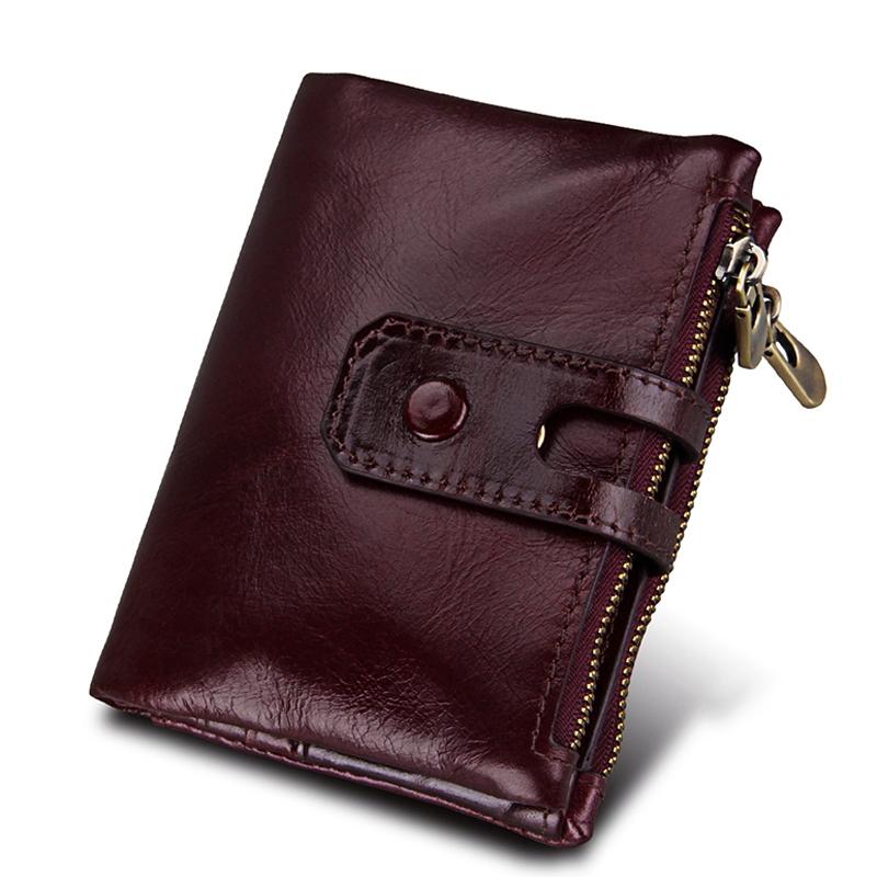Men Rfid Blocking Cowhide Leather Wallet - Crazy Horse Texture - Ccb1083C