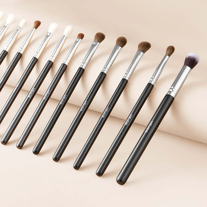 34-Piece Makeup Brush Set with Wooden Handles & Travel Case