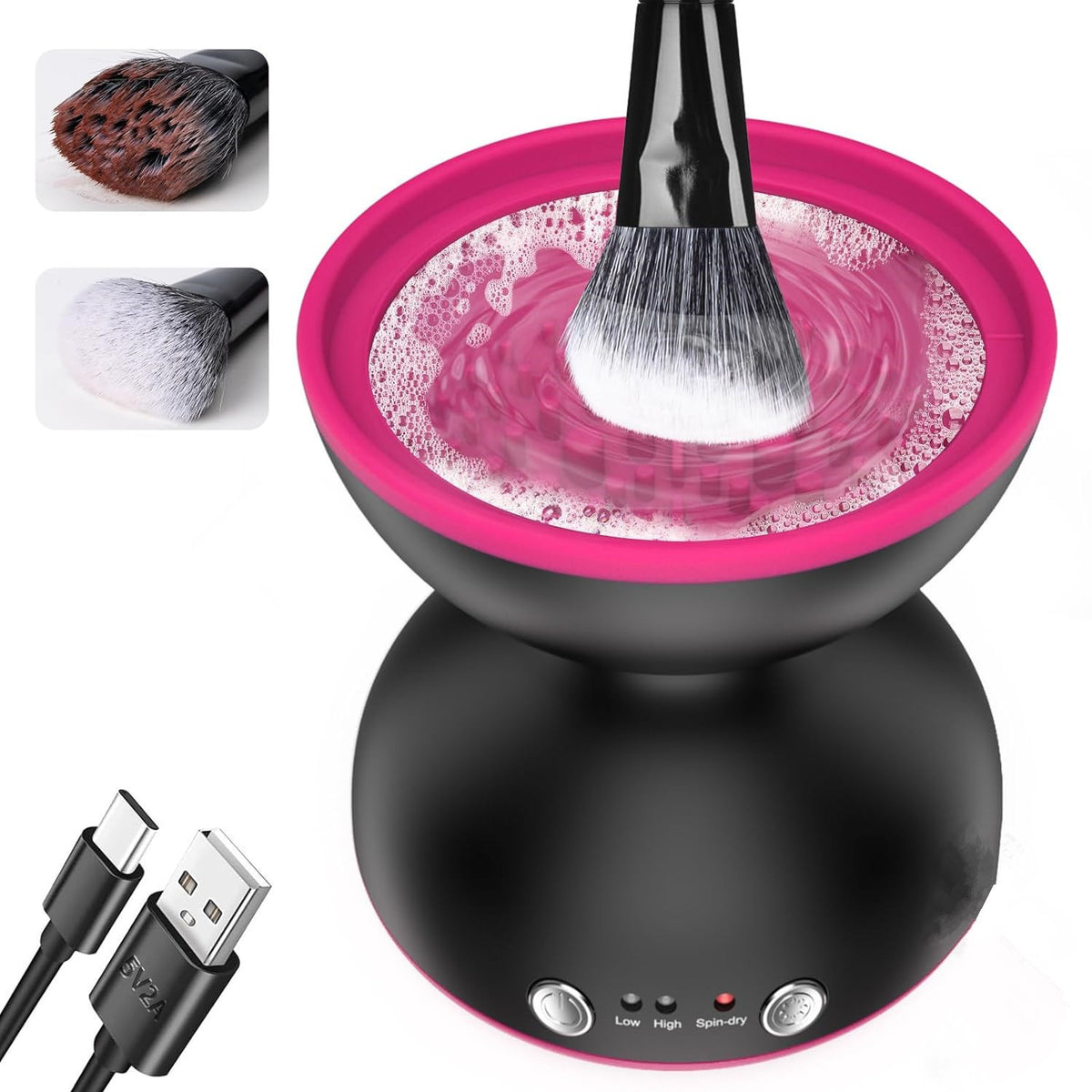Black USB Electric Makeup Brush Cleaner