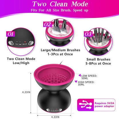 Black USB Electric Makeup Brush Cleaner