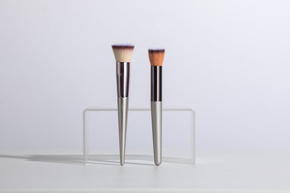 Pink 18-Piece Makeup Brush Set - Professional Synthetic Fiber Brushes with Wooden Handles for Flawless Beauty
