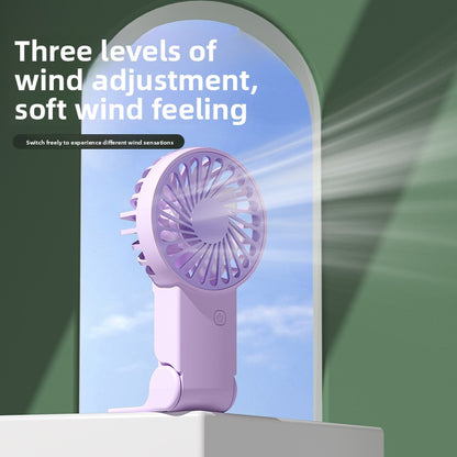 White 2 Pack Mini Portable Handheld Fan Foldable Desktop Personal Fan USB Rechargeable Pocket Fan with 3 Speeds