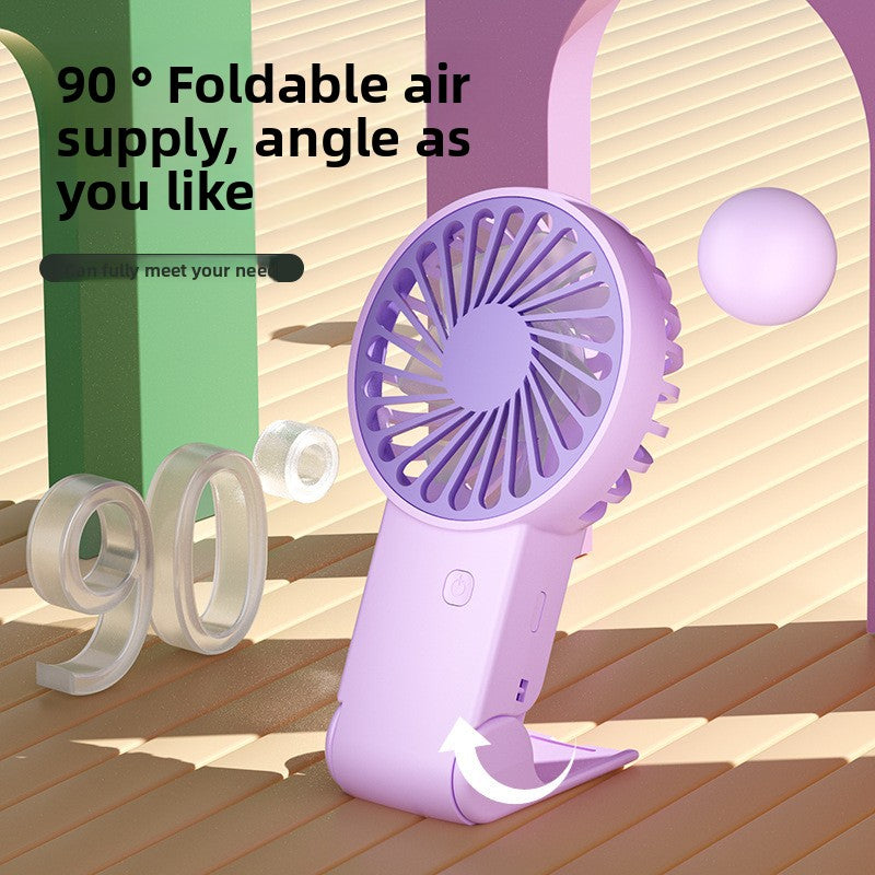 White 2 Pack Mini Portable Handheld Fan Foldable Desktop Personal Fan USB Rechargeable Pocket Fan with 3 Speeds