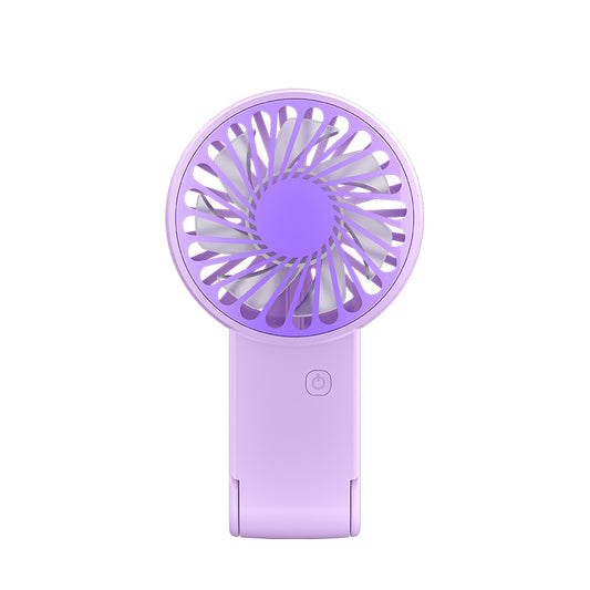 Purple 2 Pack Mini Portable Handheld Fan Foldable Desktop Personal Fan USB Rechargeable Pocket Fan with 3 Speeds