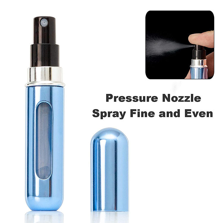 5-Pcs Silver 5ml Refillable Perfume Atomizer Portable Bottom Fill Travel Spray Bottle for Fragrance and Aftershave Australian Travel Essential