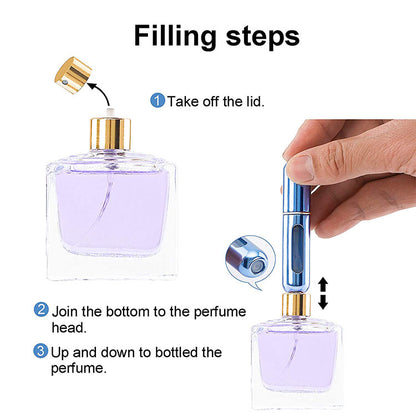5-Pcs Purple 5ml Refillable Perfume Atomizer Portable Bottom Fill Travel Spray Bottle for Fragrance and Aftershave Australian Travel Essential
