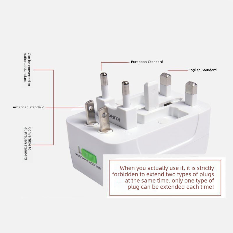 2-PCS White Universal Travel Adapter with 2 USB Ports All-in-One International Plug Converter for UK EU US AU International Australian Travel Essential