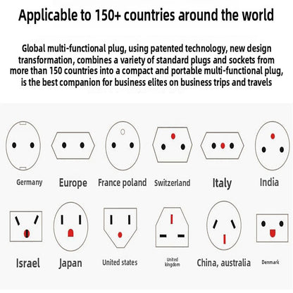 2-PCS White Universal Travel Adapter with 2 USB Ports All-in-One International Plug Converter for UK EU US AU International Australian Travel Essential