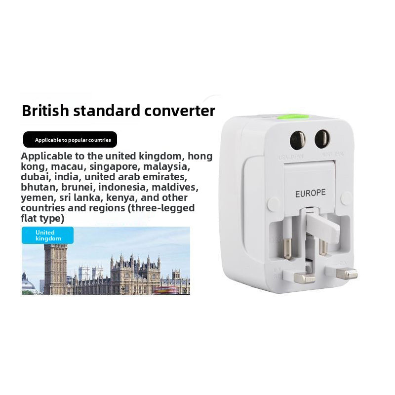2-PCS White Universal Travel Adapter with 2 USB Ports All-in-One International Plug Converter for UK EU US AU International Australian Travel Essential