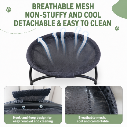Dark Grey Elevated Cat Hammock Bed – 45 × 42 × 23cm