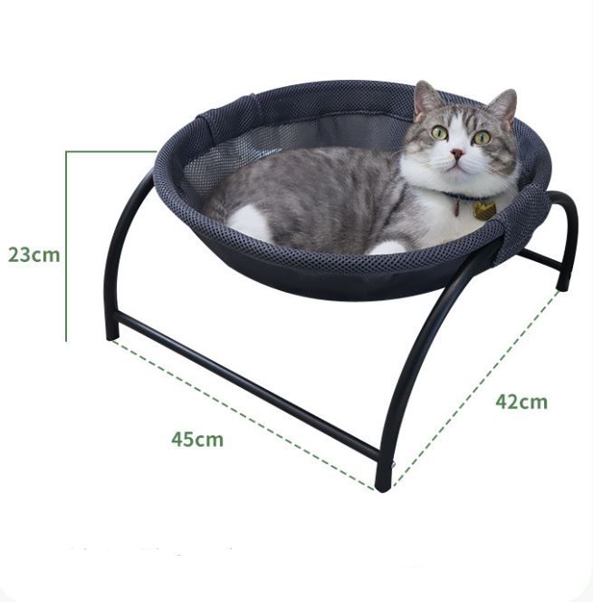 Dark Grey Elevated Cat Hammock Bed – 45 × 42 × 23cm