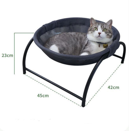 Dark Grey Elevated Cat Hammock Bed – 45 × 42 × 23cm