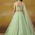 Women's Mint Green Thread Embroidered Georgette Lehenga Choli Set
