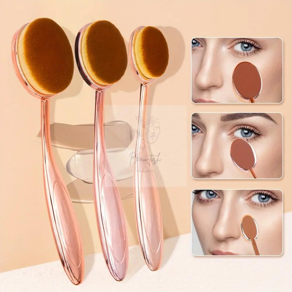 A Set of Three Face Makeup Brushes