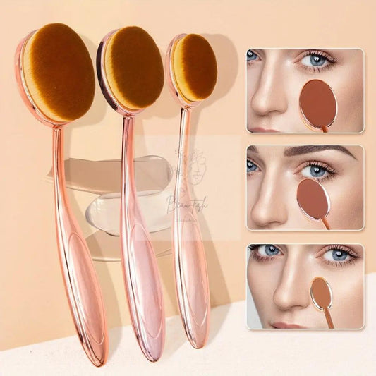 A Set of Three Face Makeup Brushes