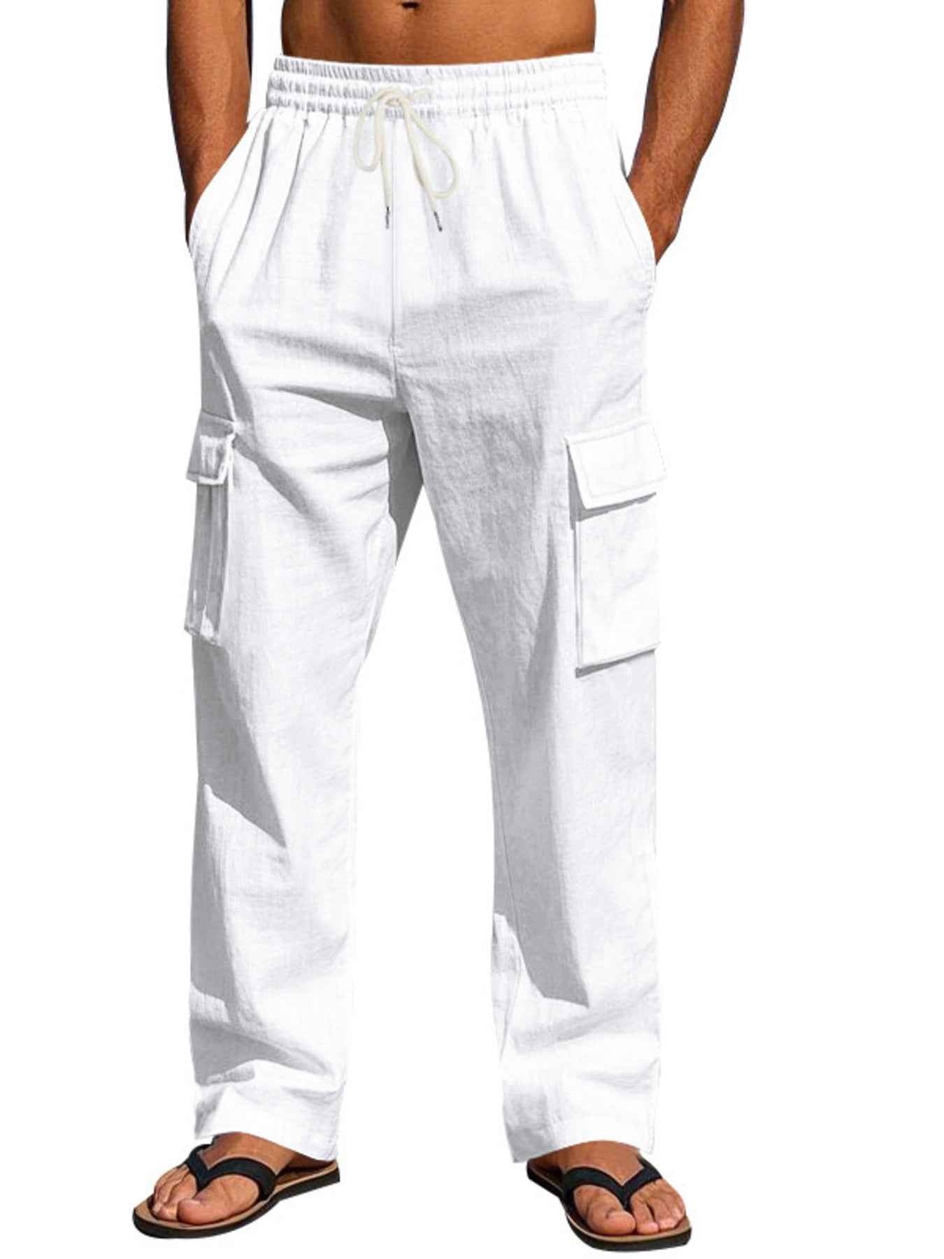 Men's Full Size Relaxed Fit Cargo Drawstring Pants Plus Size