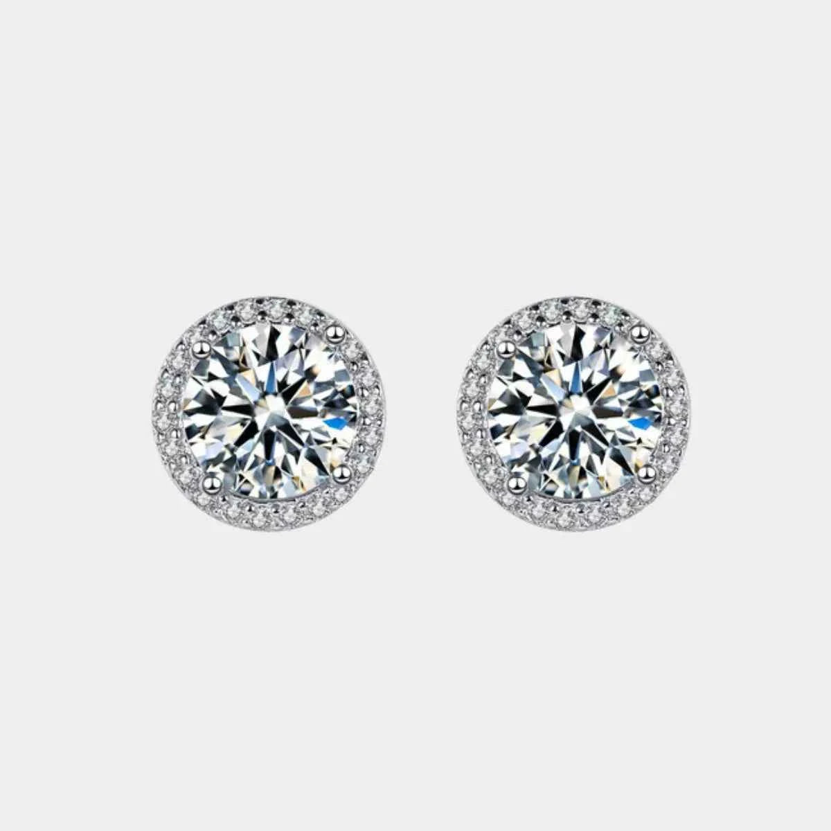 1 Carat Moissanite 925 Sterling Silver Stud Earrings