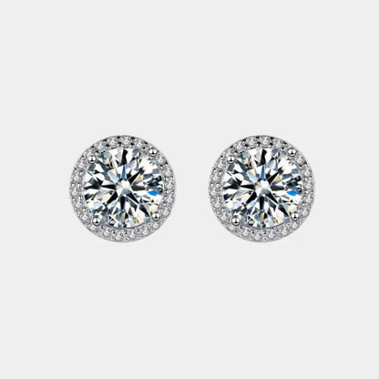 1 Carat Moissanite 925 Sterling Silver Stud Earrings