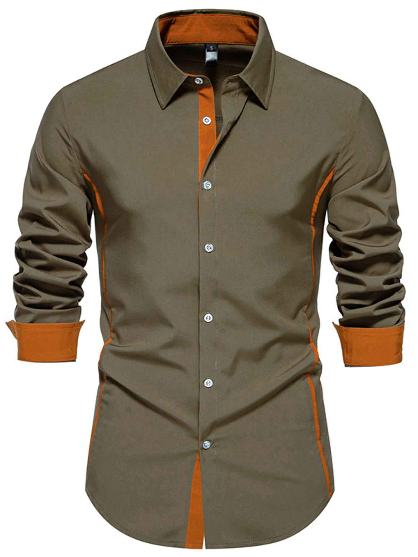 Men's Contrast Trim Button-Down Shirt