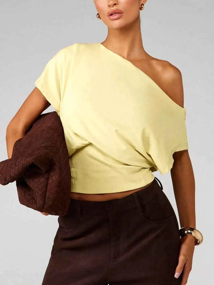 One Shoulder Crop T-Shirt