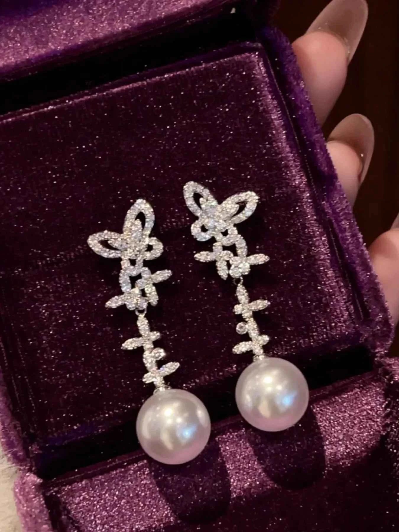 Butterfly Pearl Drop Earrings