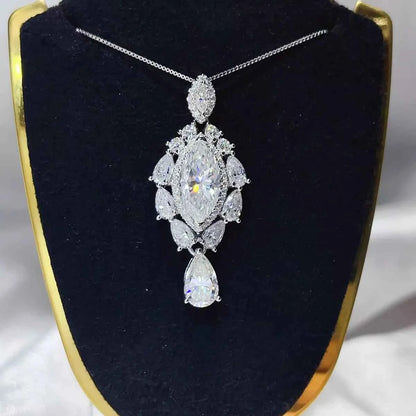 3 Carat 925 Sterling Silver Moissanite Pendant Necklace