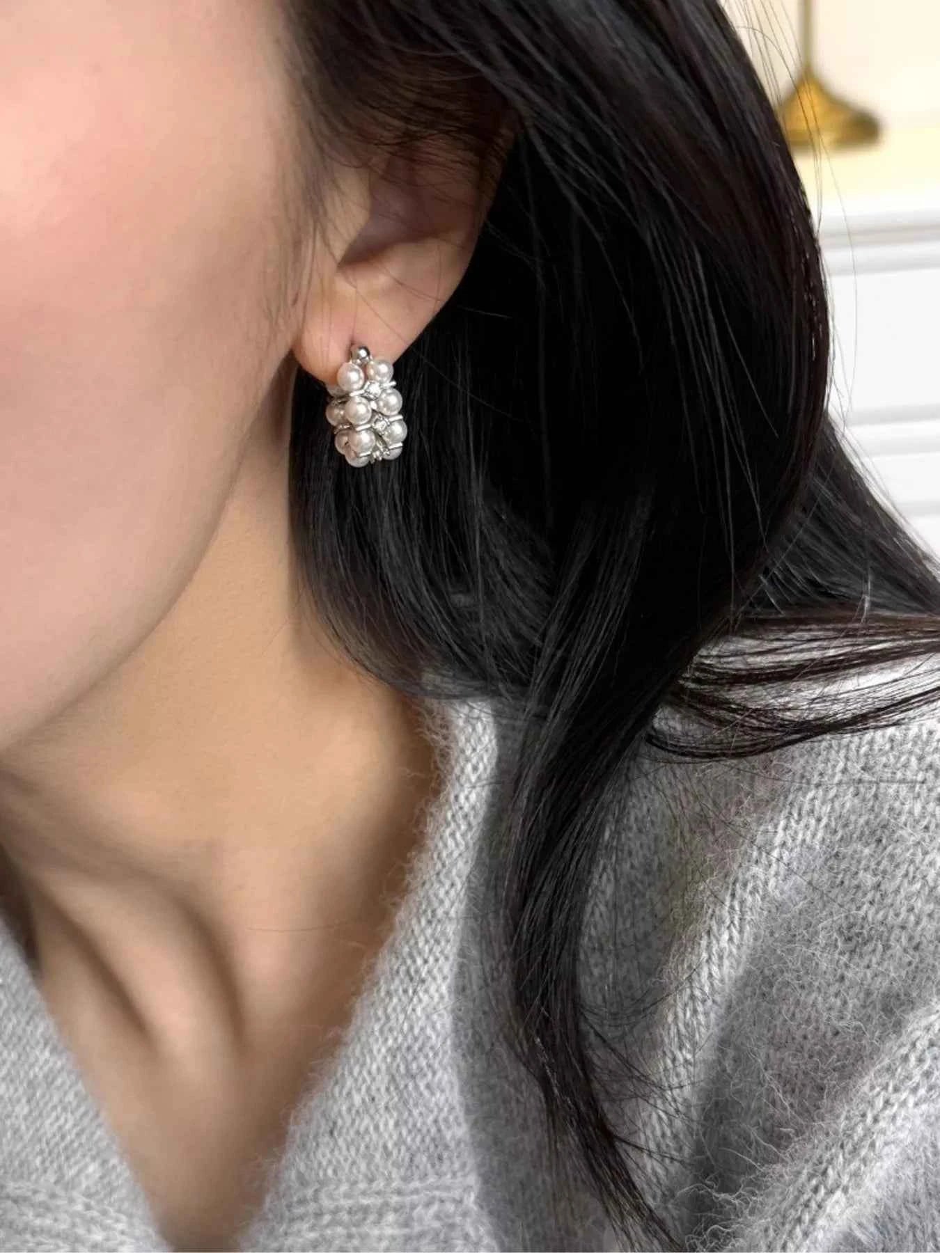 Pearl Hoop Earrings