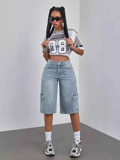 High Waist Denim Shorts