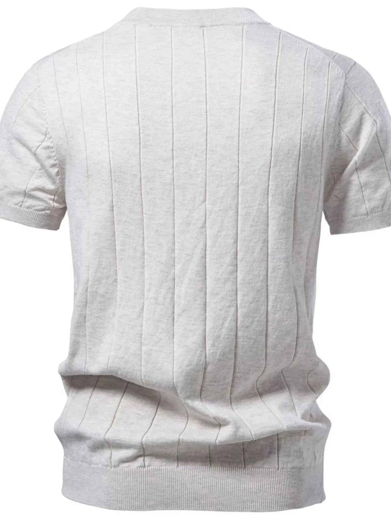 Men's Ribbed Knit Short Sleeve Sweater