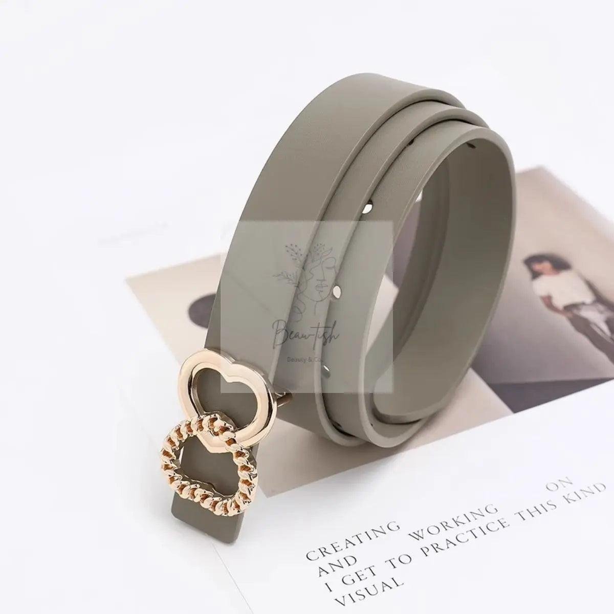 Adjustable Heart Buckle Belt