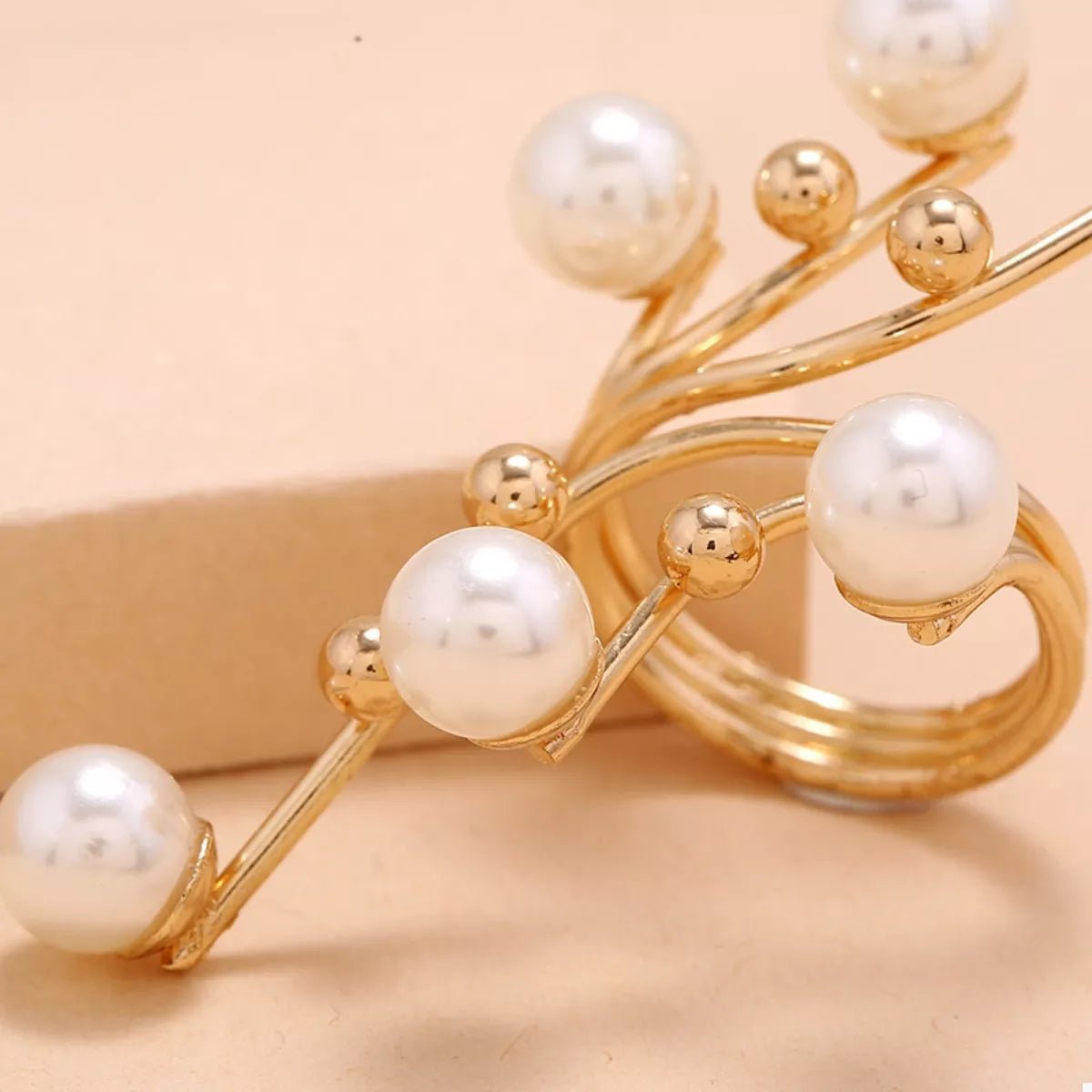Pearl Bypass Ring Gold Plated