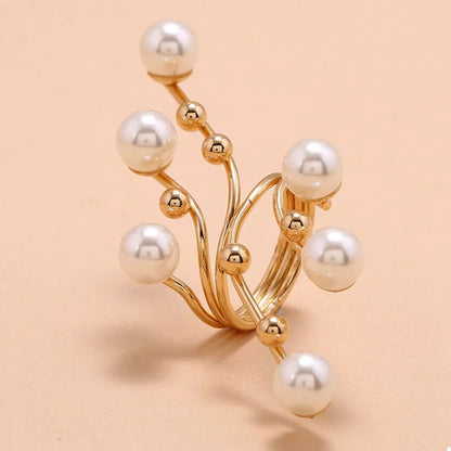 Pearl Bypass Ring Gold Plated