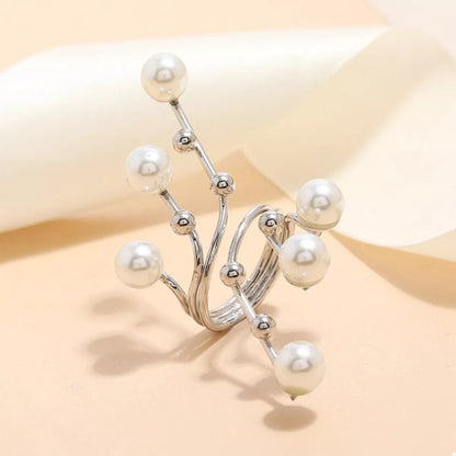 Pearl Bypass Ring Gold Plated