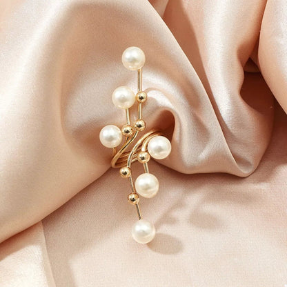 Pearl Bypass Ring Gold Plated