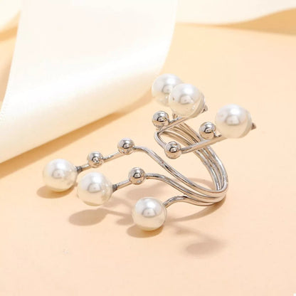 Pearl Bypass Ring Gold Plated