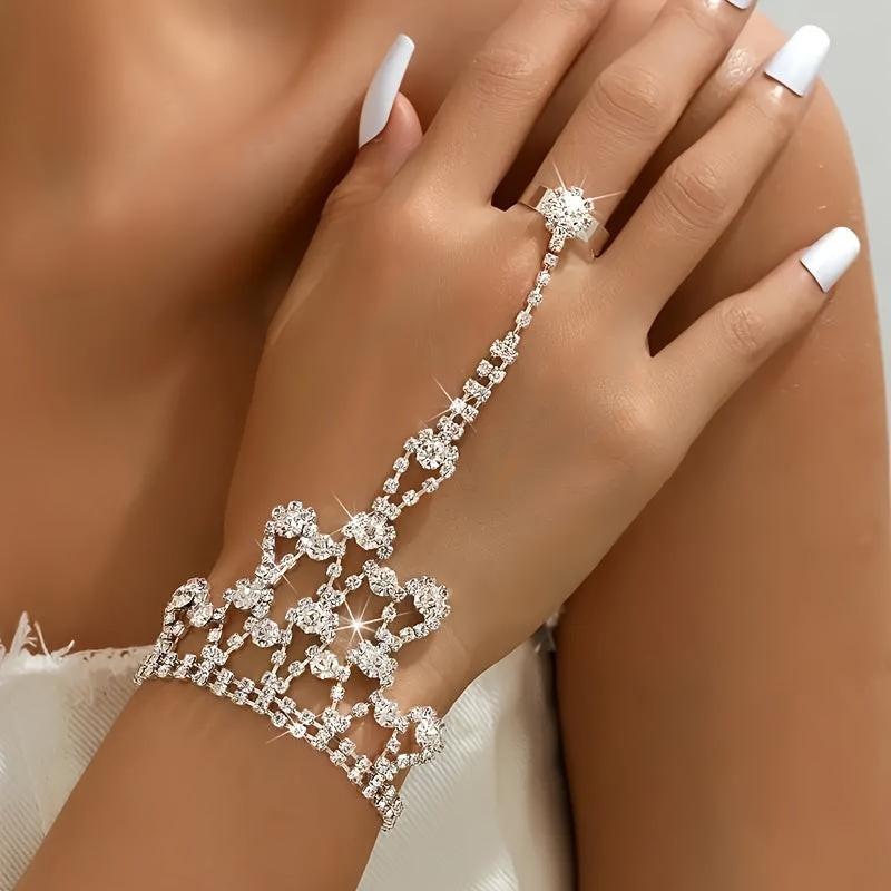 An innovative and shiny bracelet studded with sparkling crystals, elegant and luxurious style