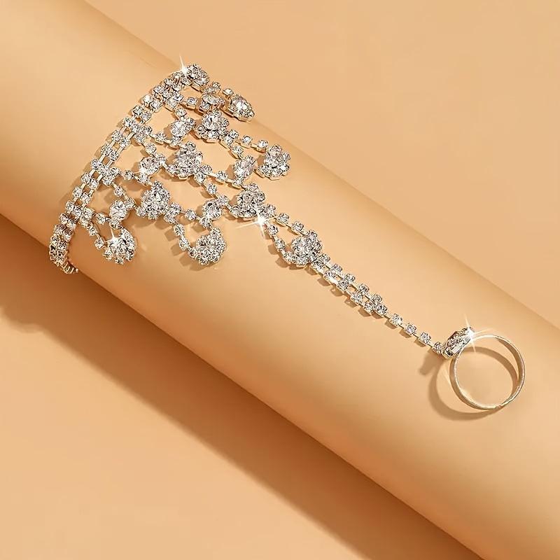 An innovative and shiny bracelet studded with sparkling crystals, elegant and luxurious style
