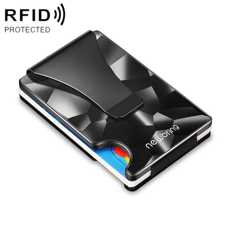 Anti - magnetic Metal Card Holder for Multiple Cards - Large - Geometric Pattern