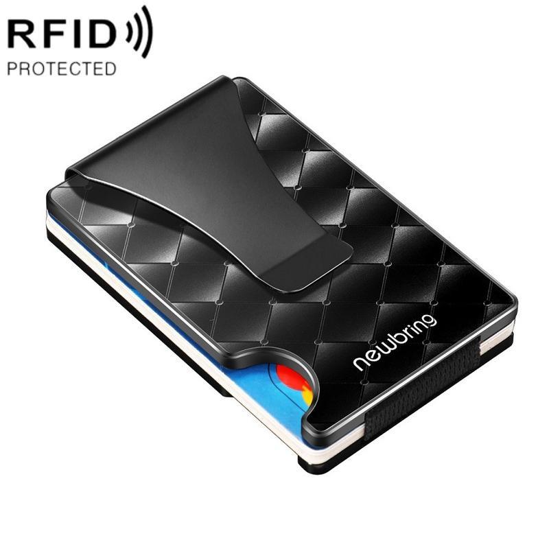 Anti - magnetic Metal Card Holder for Multiple Cards - Large - Geometric Pattern