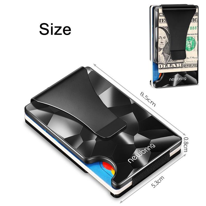 Anti - magnetic Metal Card Holder for Multiple Cards - Large - Geometric Pattern